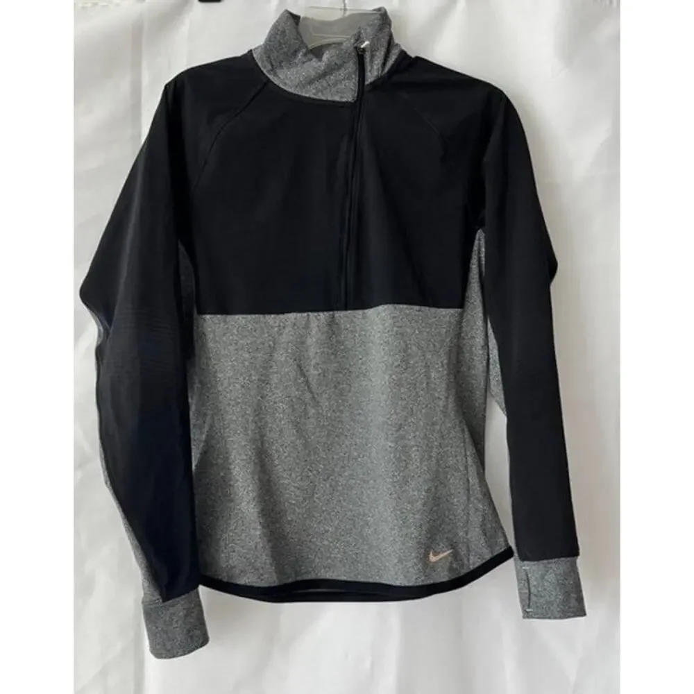 Nike Dri-FIT Running Half Zip Pullover Gray Black Reflective Men’s M
